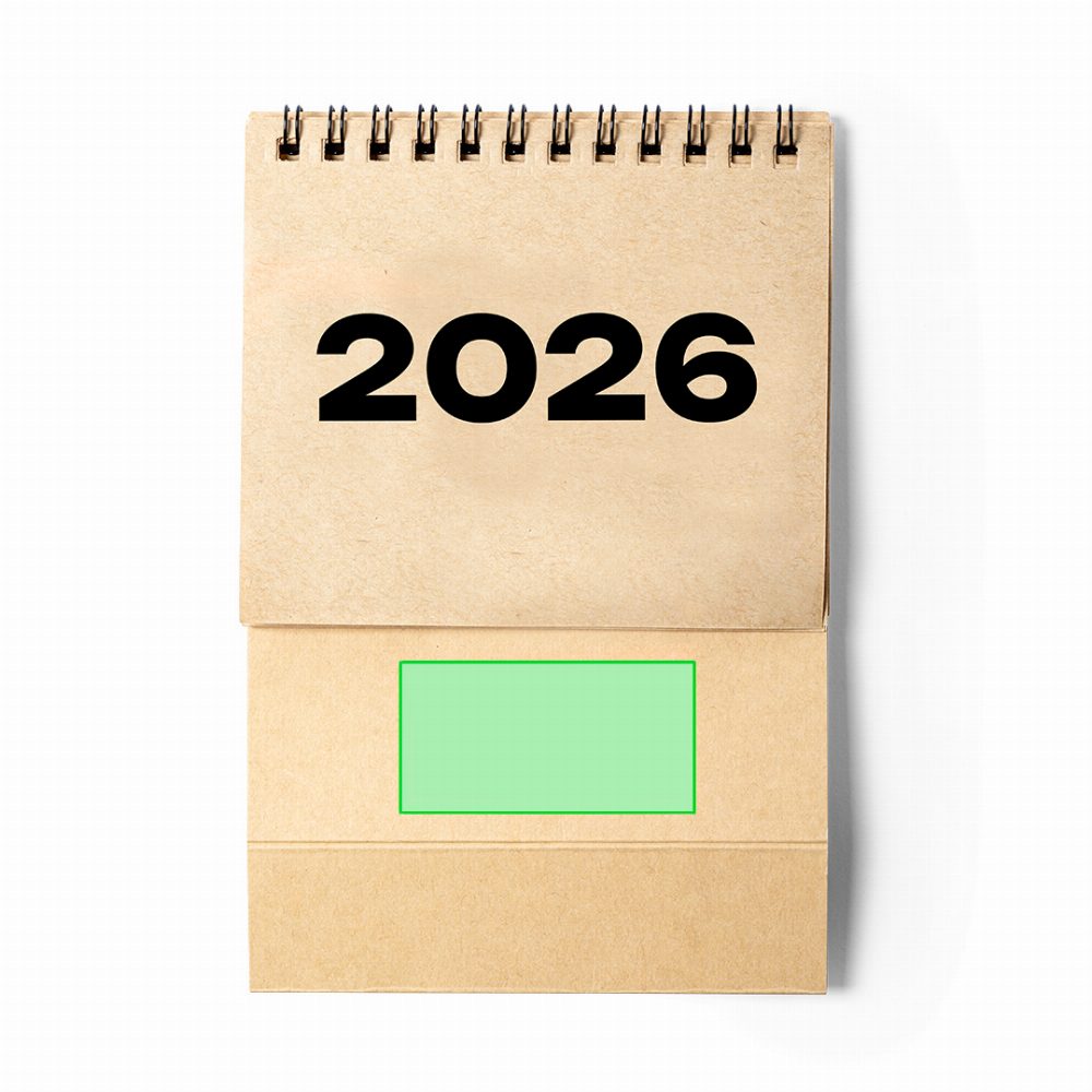 Branding diagram for Table calendar made of recycled cardboard Lasow – Page A and Page B (for calendars)