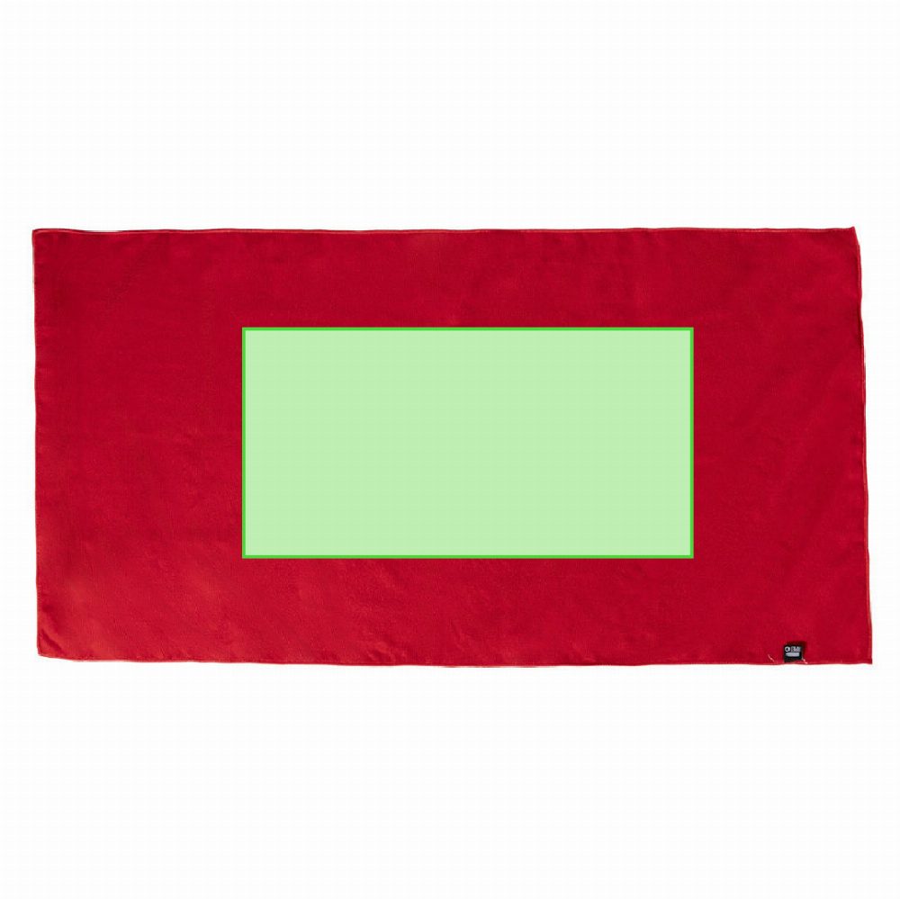 Branding diagram for Sports towel from RPET Slash – Concentrating on the towel