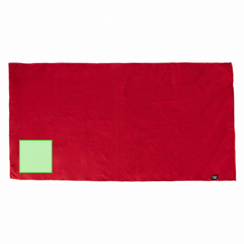Branding diagram for Sports towel from RPET Slash – Corner area