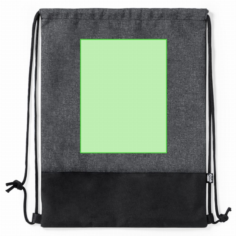 Branding diagram for Motion bags from RPET Stabby – Central marking surface
