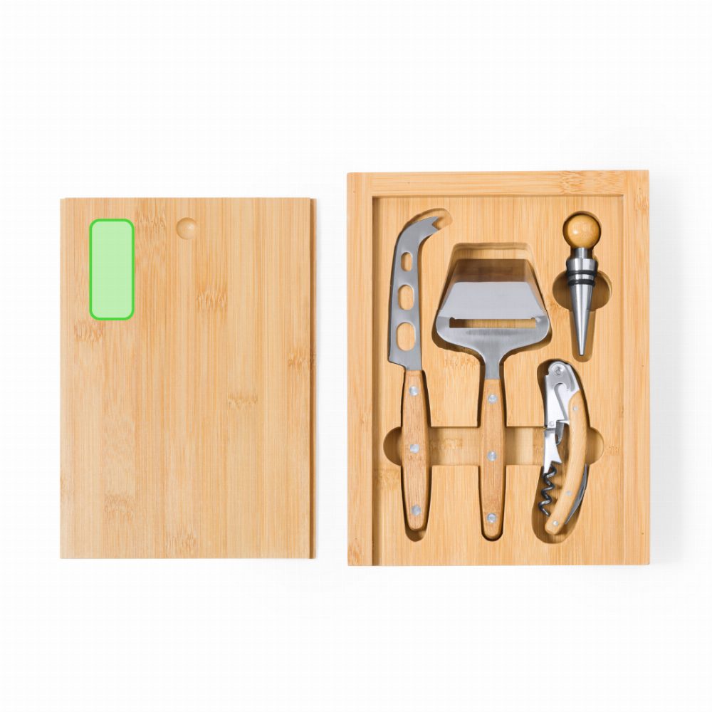 Branding diagram for Wine and Cheese Gift Set Hiblux – Cover on the corner