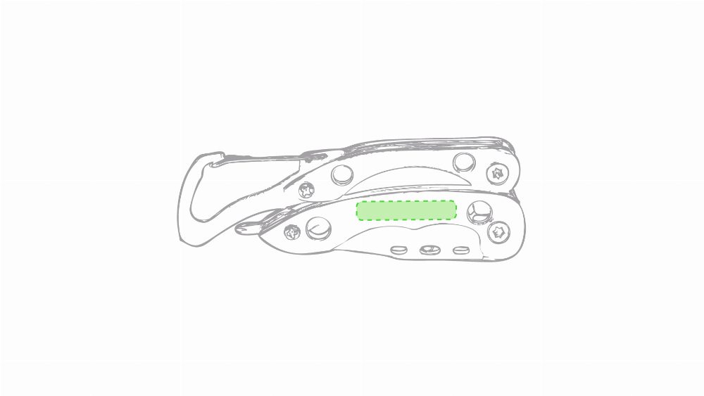 Branding diagram for Multitool made of aluminium ORIZONS Borth – In body side A