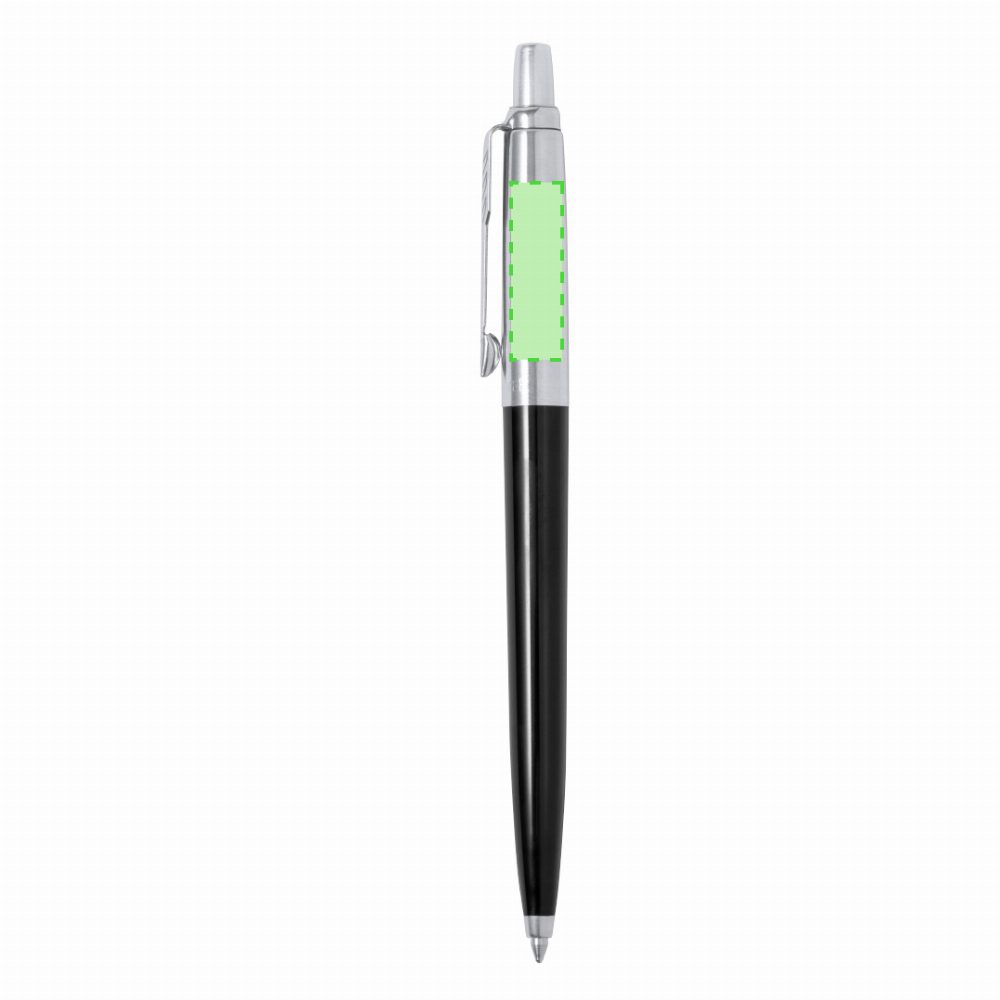 Branding diagram for Ballpoint pens of recycled stainless steel, with printing mechanism Jotter Recycled Write-in black – Area 1
