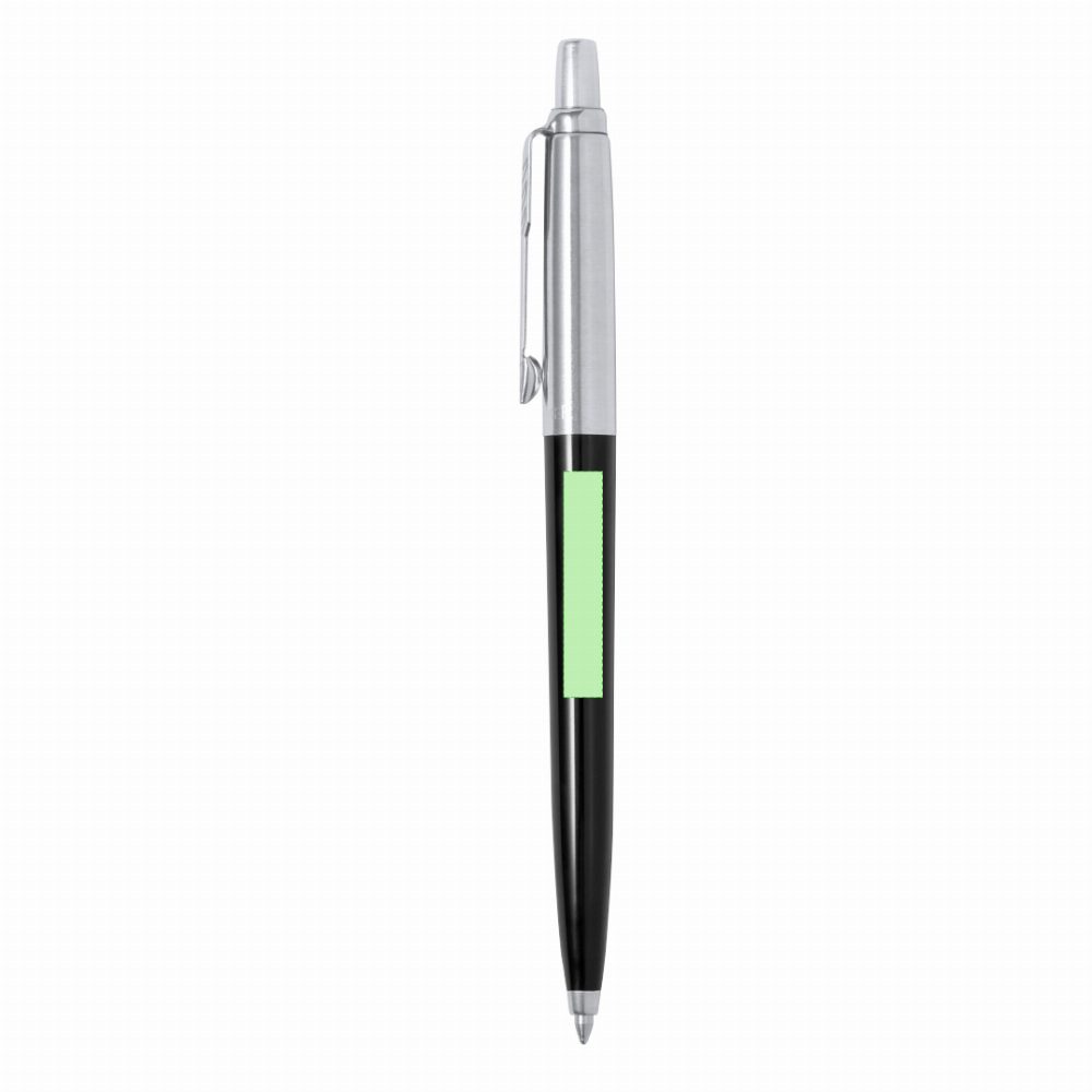 Branding diagram for Ballpoint pens of recycled stainless steel, with printing mechanism Jotter Recycled Writing colour blue – Area 5