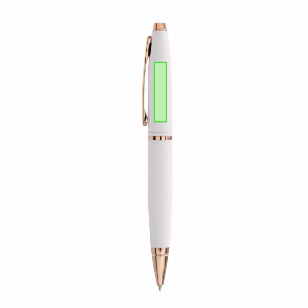 Branding diagram for Metal cross ballpoint pens Calais White – Area 1