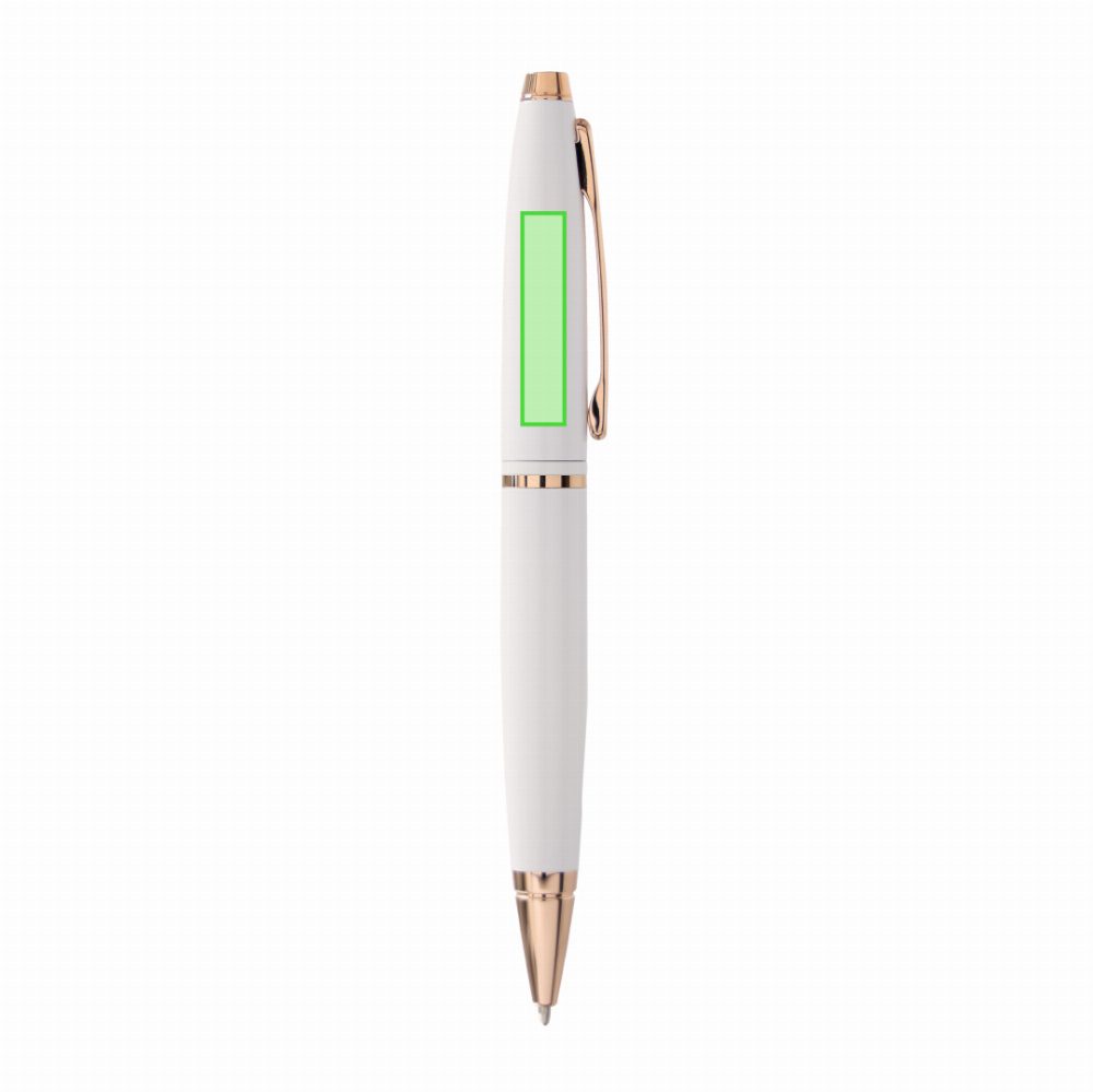 Branding diagram for Metal cross ballpoint pens Calais White – Area 2