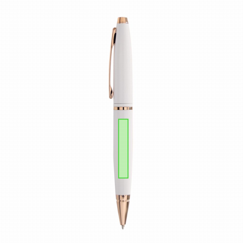 Branding diagram for Metal cross ballpoint pens Calais White – Area 4