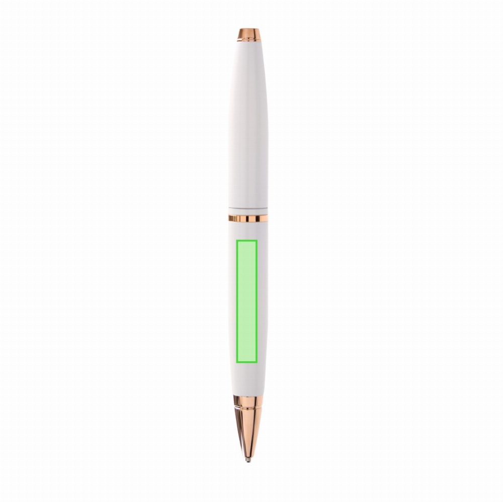Branding diagram for Metal cross ballpoint pens Calais White – Area 6