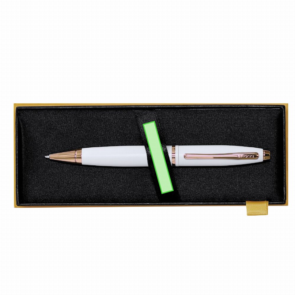 Branding diagram for Metal cross ballpoint pens Calais White – Area 9