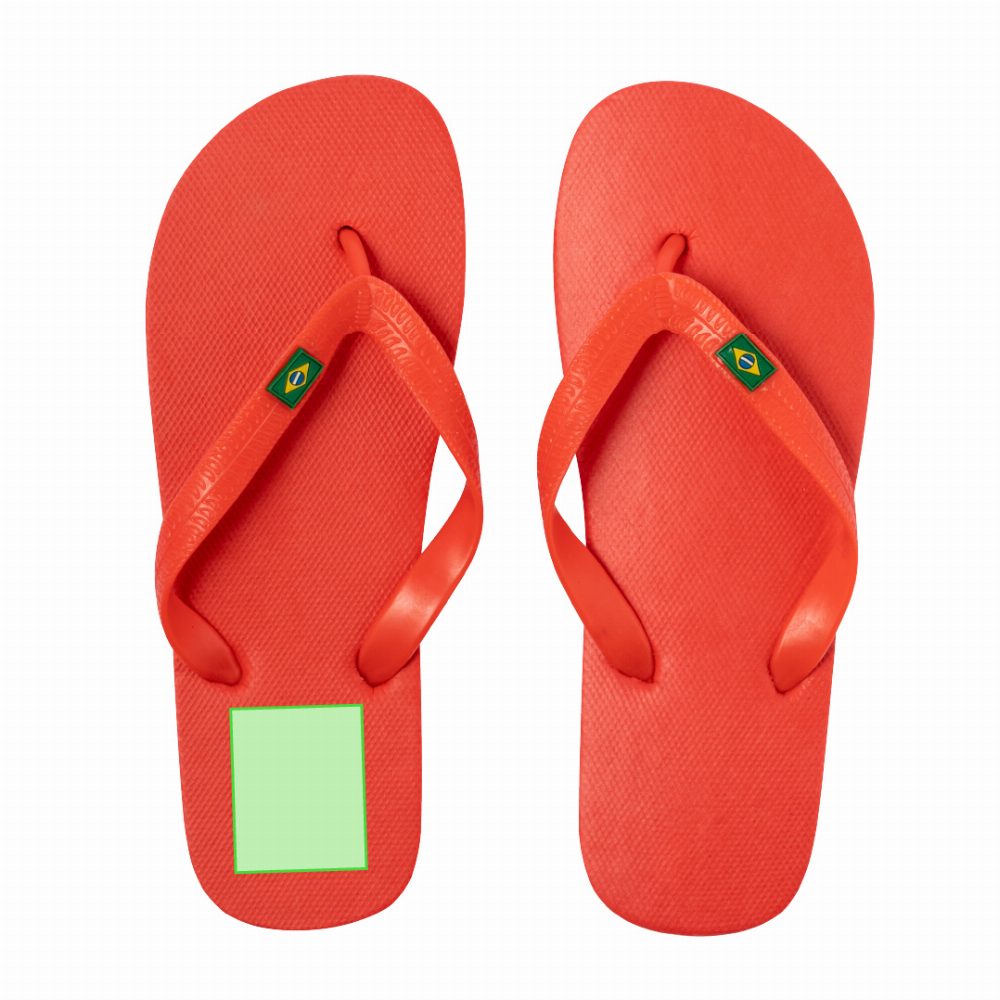 Branding diagram for Flip flops Brasileira – Heel of the left flip-flop