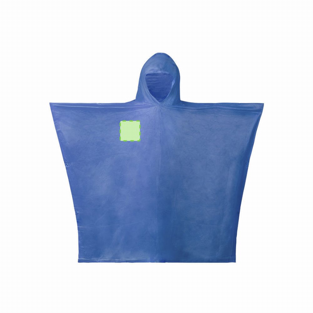 Branding diagram for Poncho Montello – In the right breast pocket type