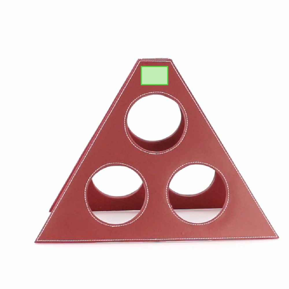 Branding diagram for Wine bottle shelf for three bottles of artificial leather Conde – Top top