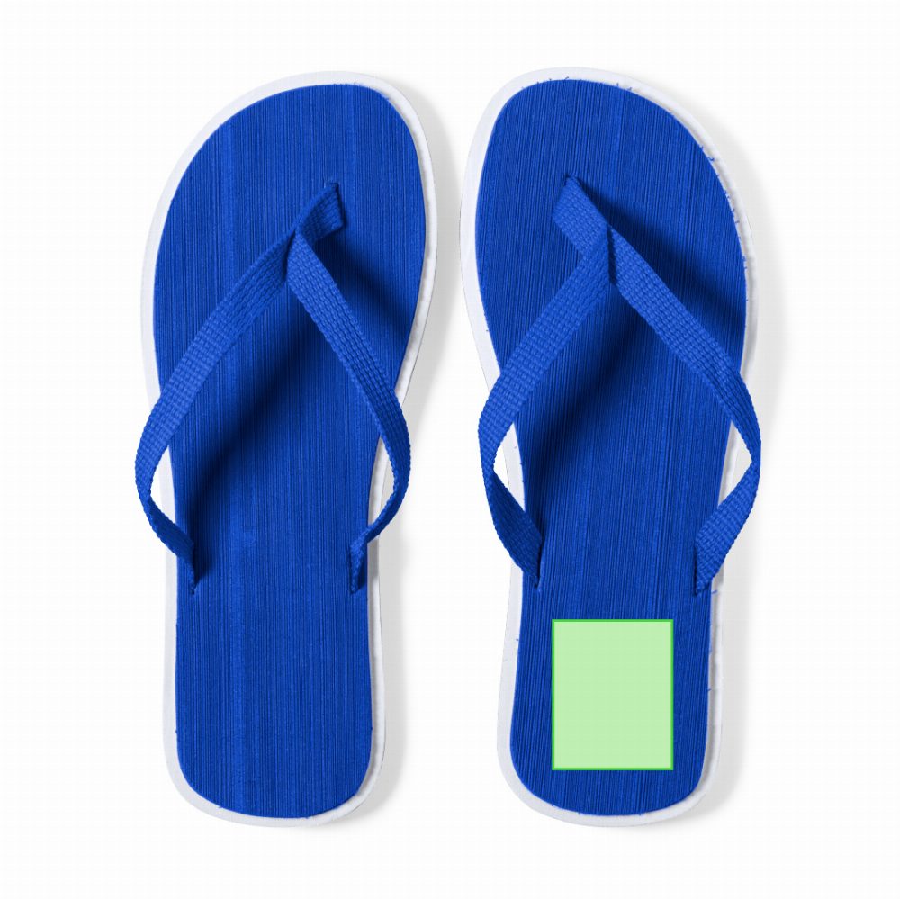 Branding diagram for Flip flops Caimán – Stripes left