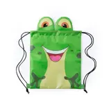 Folding children's drawstring bag with animal motif Llorel Frogs