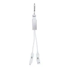 Ladegerät USB Hub Leony, Farbe: silber personalisierte Geschenke 