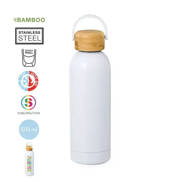 Sublimations Wärme Flasche Jano - weiß personalisierte Geschenke , 8 image