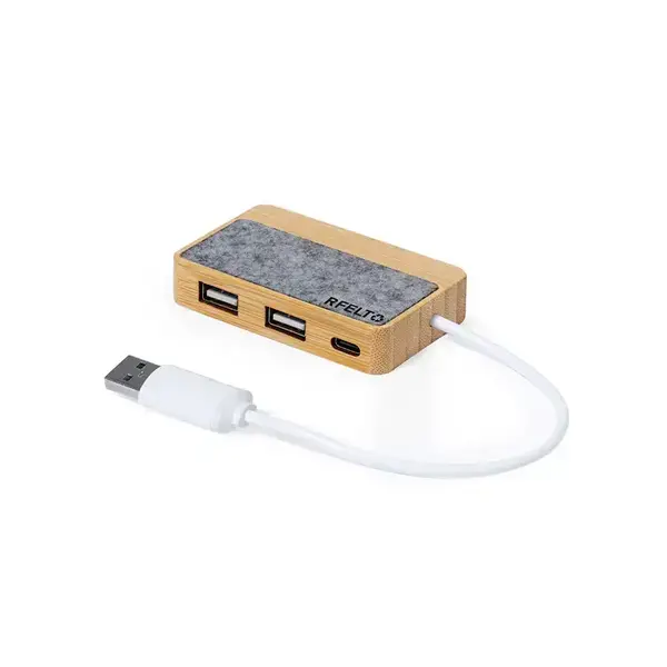 USB Hub Barney - grau personalisierte Geschenke , 2 image