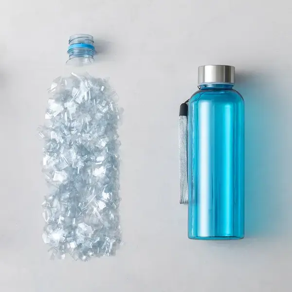 Trinkflasche Lecit - hellblau, Farbe: hellblau, Verpackung: Papier Tasche personalisierte Geschenke , 3 image