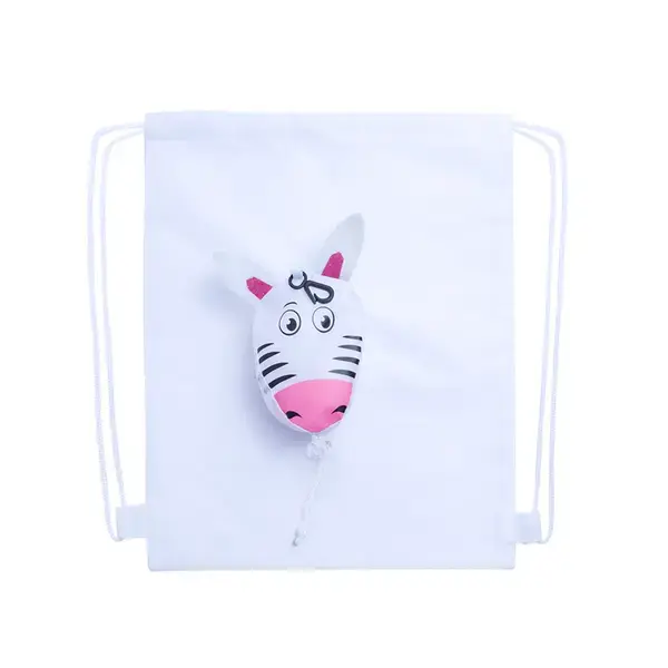 Faltbarer Rucksack Kissa - weiß, Farbe: weiß personalisierte Geschenke , 6 image