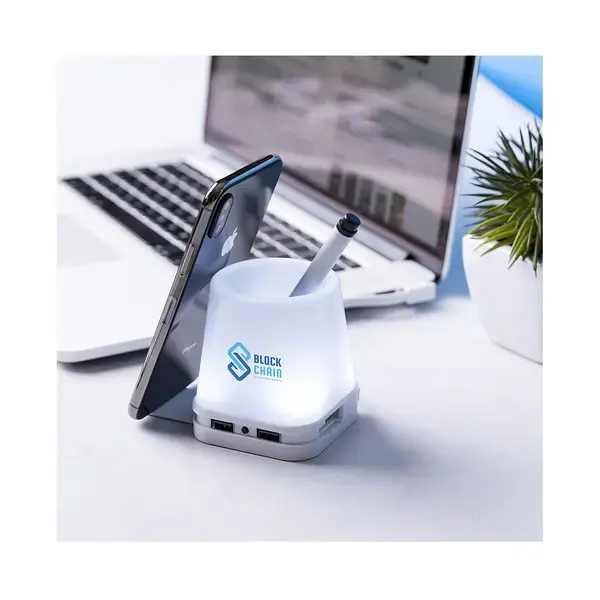 USB Hub Stifthalter Belind - weiß, Farbe: weiß personalisierte Geschenke , 5 image