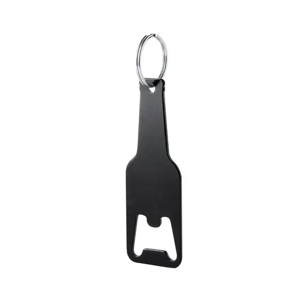 Schlüsselanhänger Flaschenöffner Clevon - schwarz, Farbe: schwarz personalisierte Geschenke , 2 image