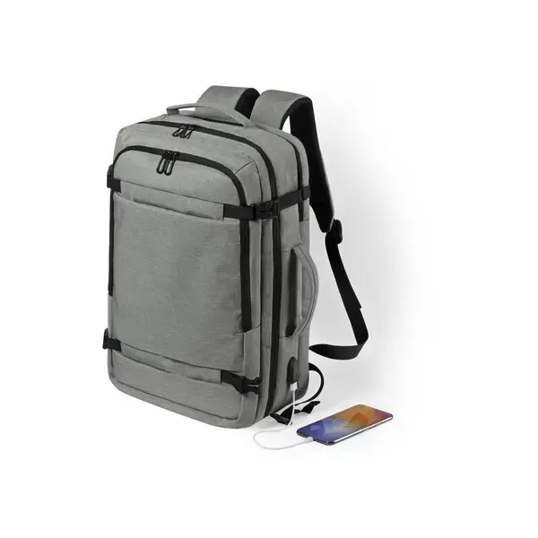 Dokumententasche Rucksack Sulkan - grau, Farbe: grau personalisierte Geschenke , 5 image