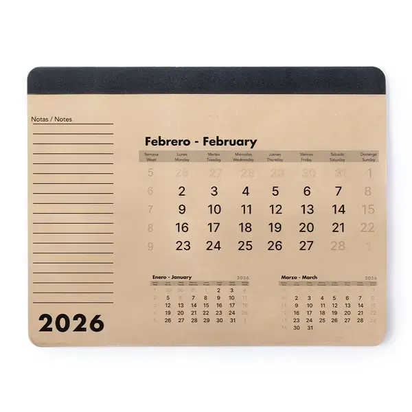 Mauspad Kalender Flen - naturfarben, Farbe: naturfarben personalisierte Geschenke , 3 image