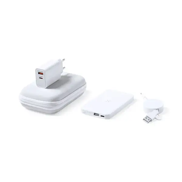 Power Bank Set Cody - weiß, Farbe: weiß personalisierte Geschenke , 3 image
