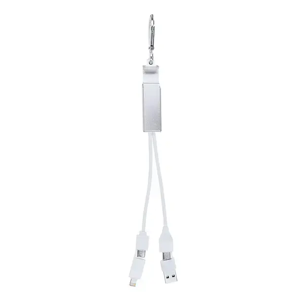 Ladegerät USB Hub Leony - silber, Farbe: silber personalisierte Geschenke , 3 image
