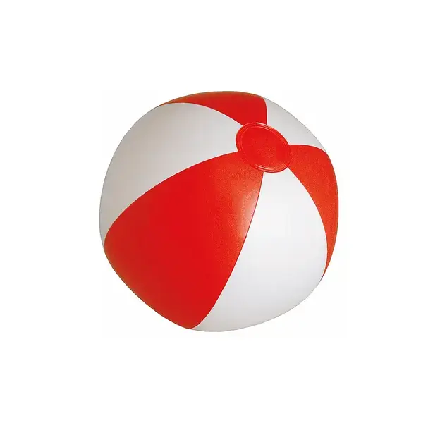 Strandball Portobello - weiß - rot, Farbe: weiß - rot personalisierte Geschenke 