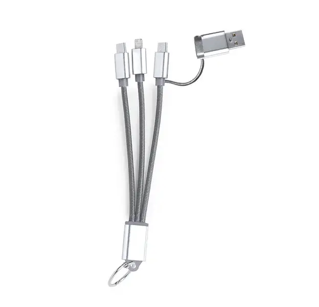 Ladegerätkabel Frecles - silber, Farbe: silber personalisierte Geschenke 