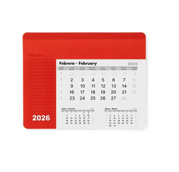 Mauspad Kalender Rendux - rot, Farbe: rot personalisierte Geschenke , 9 image