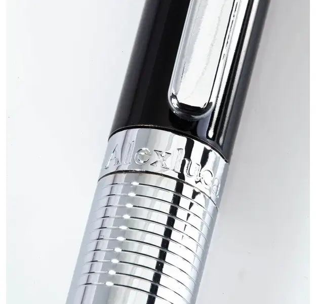 Kugelschreiber Pointer Lantey - schwarz - silber, Farbe: schwarz - silber personalisierte Geschenke , 4 image