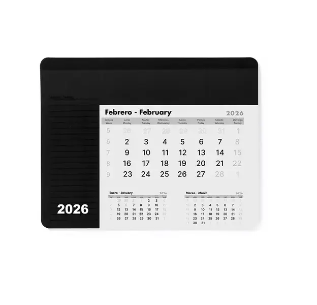 Mauspad Kalender Rendux - schwarz, Farbe: schwarz personalisierte Geschenke , 11 image