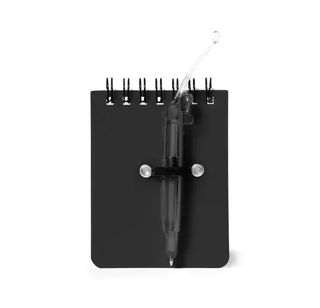 Mini Notizbuch Duxo - schwarz, Farbe: schwarz personalisierte Geschenke , 4 image