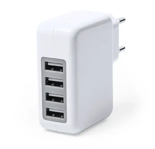 USB Ladegerät Gregor - weiß, Farbe: weiß personalisierte Geschenke , 2 image