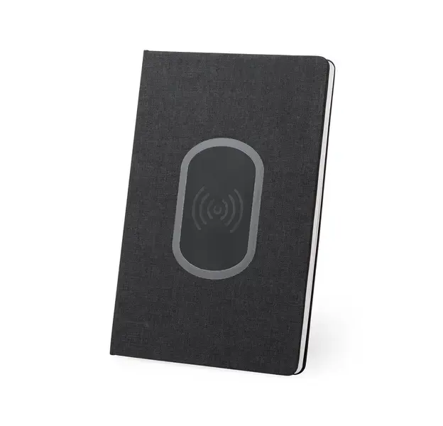 Ladegerät Notizblock Kevant - schwarz, Farbe: schwarz personalisierte Geschenke , 4 image