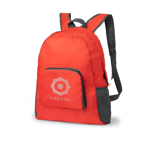 Faltbarer Rucksack Mendy - rot, Farbe: rot personalisierte Geschenke , 6 image