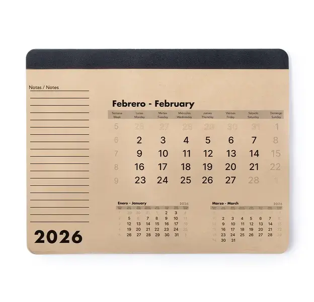 Mauspad Kalender Flen - naturfarben, Farbe: naturfarben personalisierte Geschenke , 3 image
