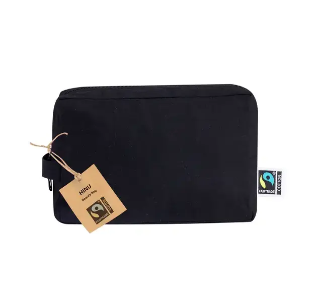 Kosmetik Tasche Hinu Fairtrade - schwarz, Farbe: schwarz personalisierte Geschenke , 3 image