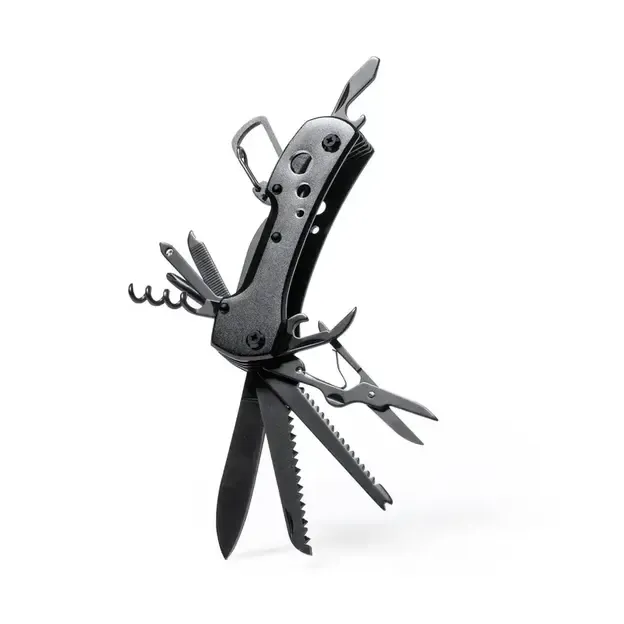 Multifunktionstaschenmesser Komit - schwarz personalisierte Geschenke 