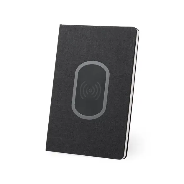 Ladegerät Notizblock Kevant - schwarz, Farbe: schwarz personalisierte Geschenke 
