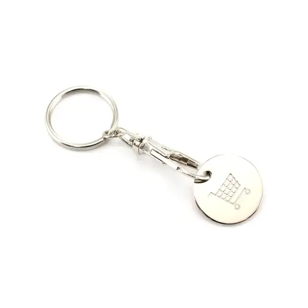 Shopping trolley coin keyring Euromarket