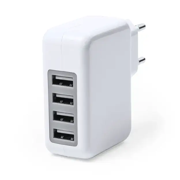 USB Ladegerät Gregor - weiß, Farbe: weiß personalisierte Geschenke , 2 image