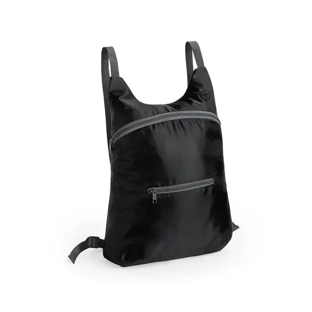 Faltbarer Rucksack Mathis - schwarz, Farbe: schwarz personalisierte Geschenke , 2 image