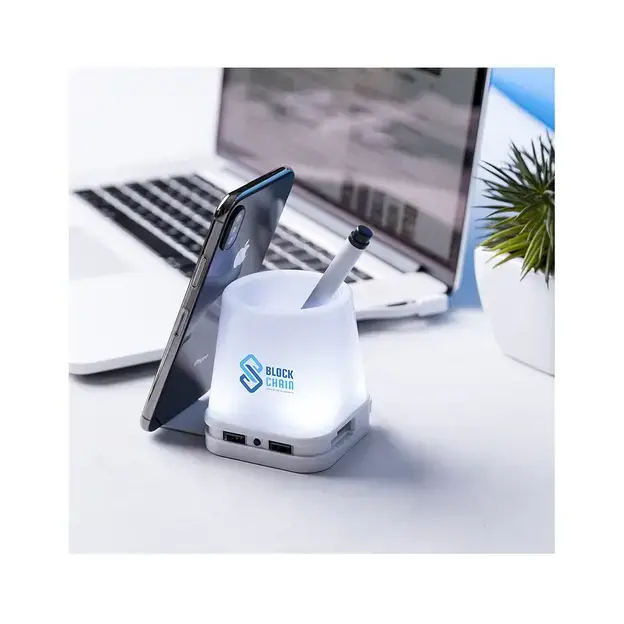 USB Hub Stifthalter Belind - weiß, Farbe: weiß personalisierte Geschenke , 4 image