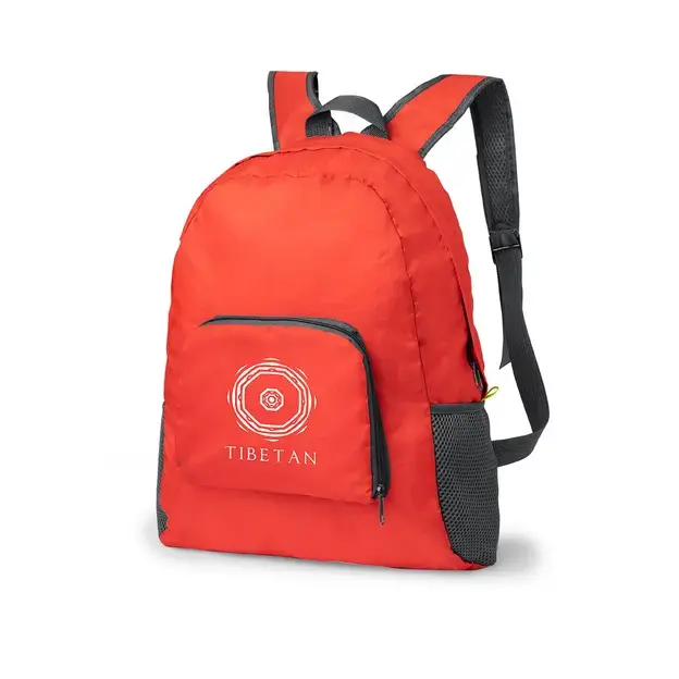 Faltbarer Rucksack Mendy - rot, Farbe: rot personalisierte Geschenke , 7 image