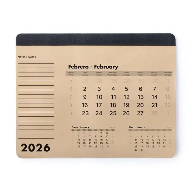 Mauspad Kalender Flen - naturfarben