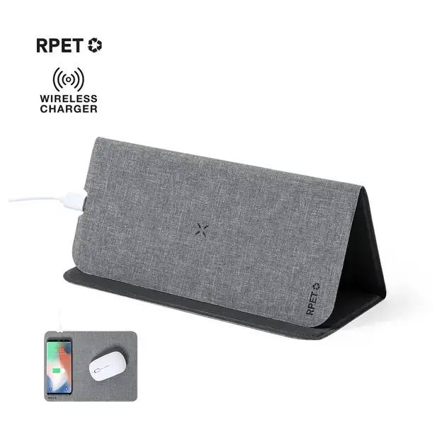 Ladegerät Mauspad Kimy - grau, Farbe: grau personalisierte Geschenke , 6 image