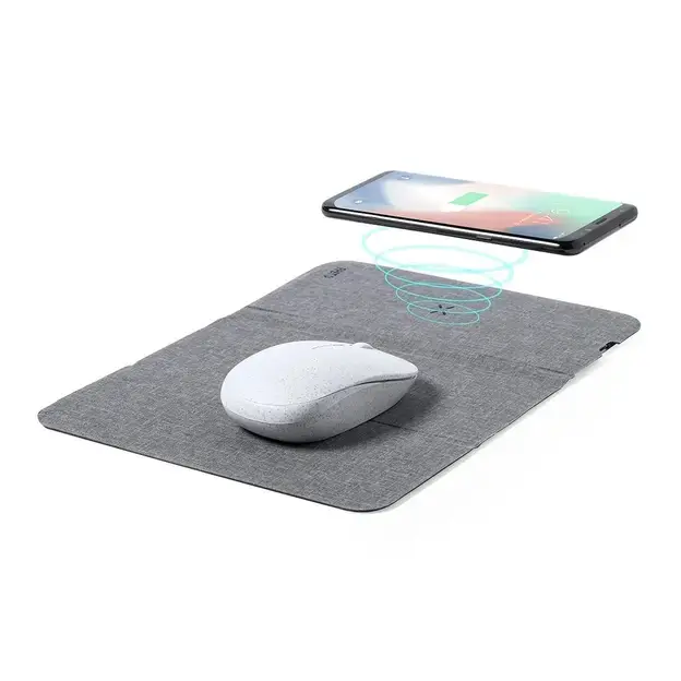 Ladegerät Mauspad Kimy - grau, Farbe: grau personalisierte Geschenke , 5 image